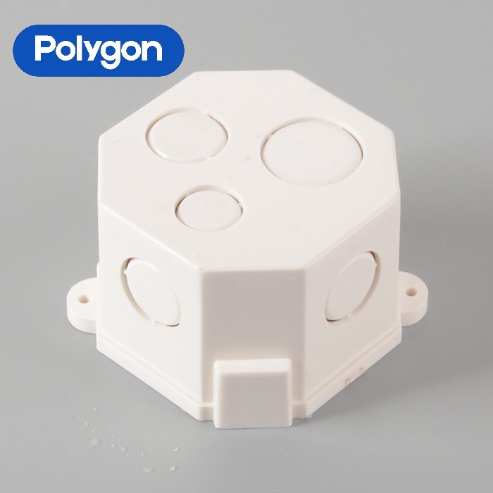 PVC-U ท่อร้อยสายไฟ: กล่องแปดเหลี่ยมพร้อมแท็บ